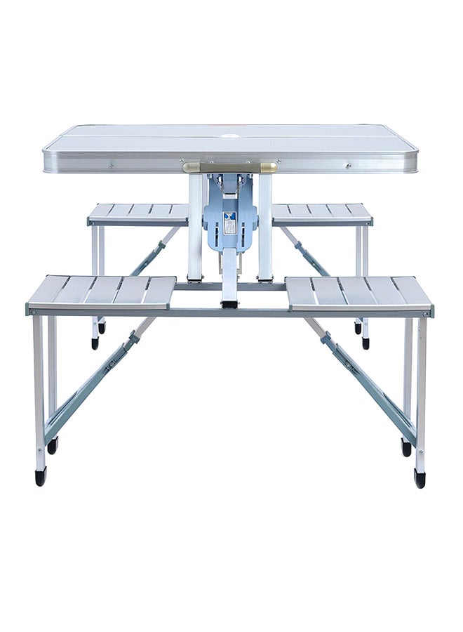 Vida Home - Foldable Chair And Table Set Grey/Silver - Image 1