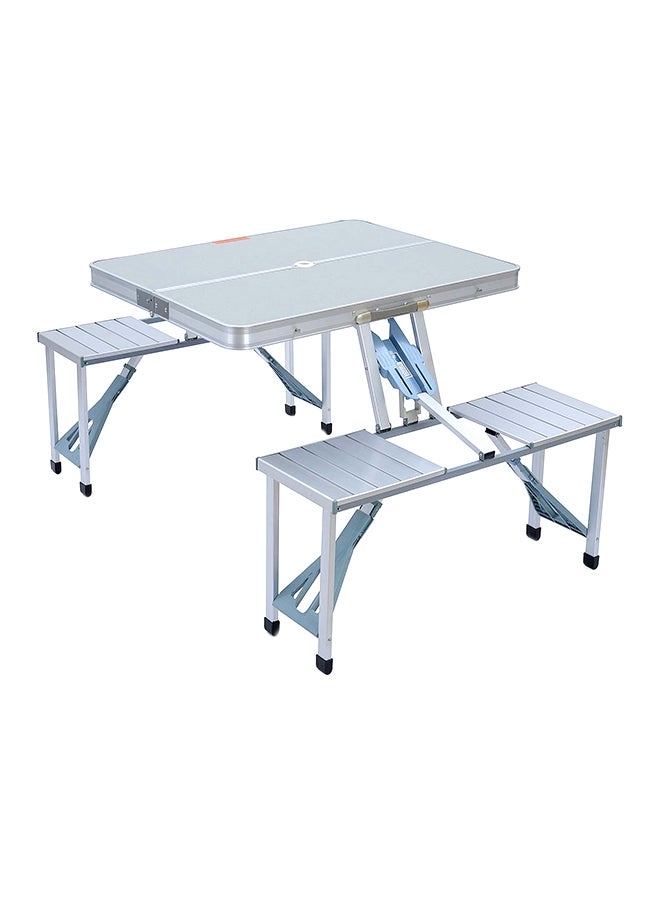 Vida Home - Foldable Chair And Table Set Grey/Silver - Image 1