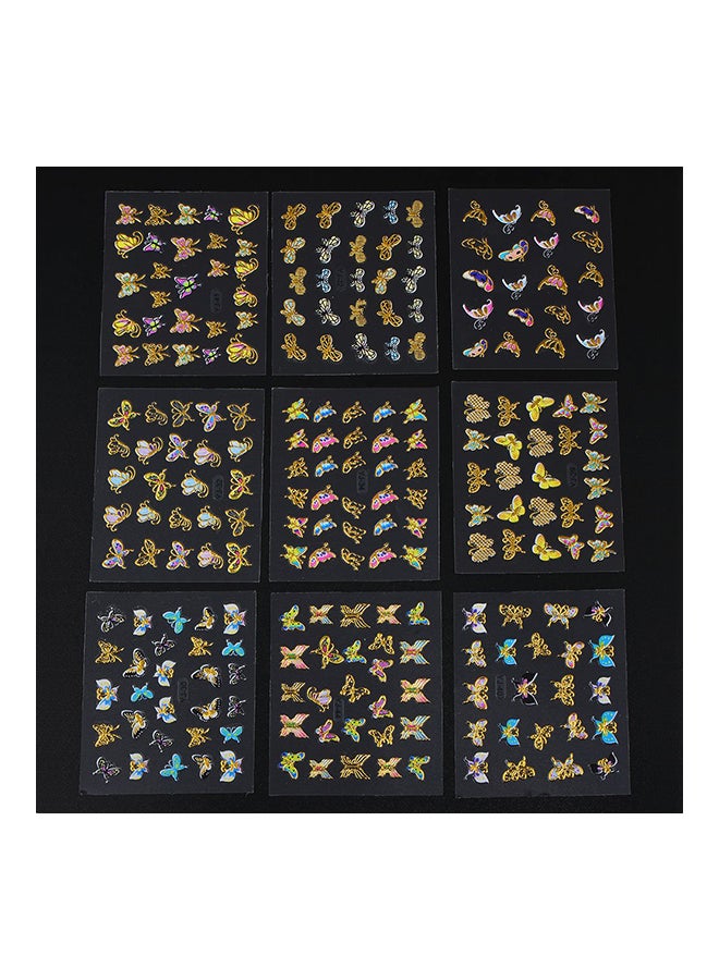 ANSELF 24 Sheets 3D Nail Art Decoration Set Gold - Image 3