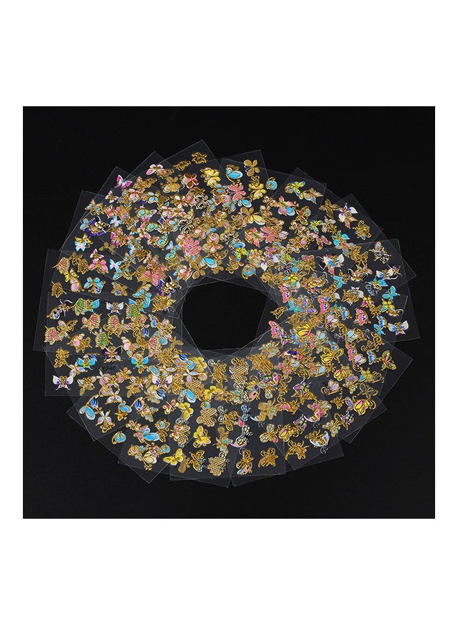 ANSELF 24 Sheets 3D Nail Art Decoration Set Gold - Image 2