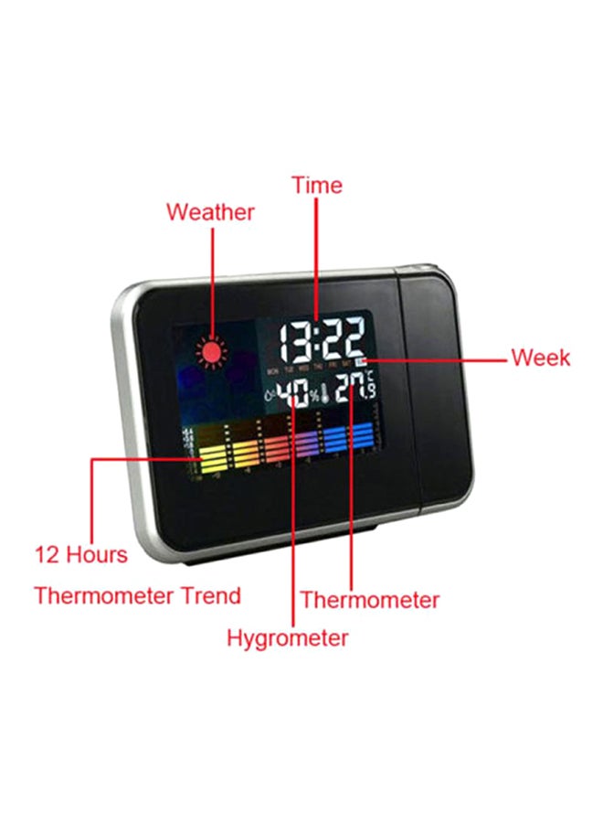 Digital LED Projector Alarm Clock Black/Silver