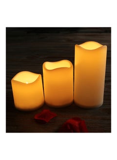 Generic 3-Piece Electric Candle With Remote Control Yellow 285grams  - Image 2