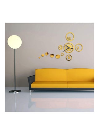 Artistic Frameless Modern Designed Mirror Surface Wall Clock Gold 28x28cm - view 3