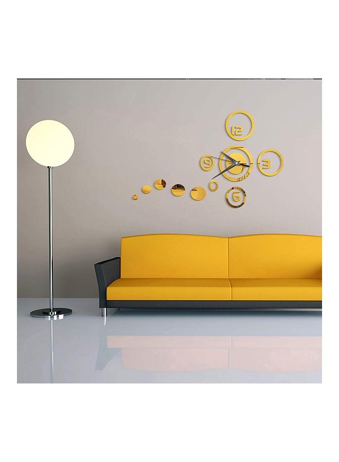 Sharpdo Artistic Frameless Modern Designed Mirror Surface Wall Clock Gold 28x28cm - Image 3