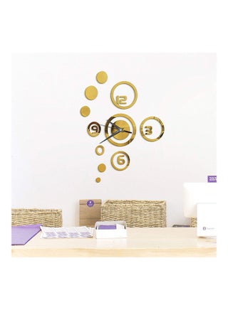 Artistic Frameless Modern Designed Mirror Surface Wall Clock Gold 28x28cm - view 2