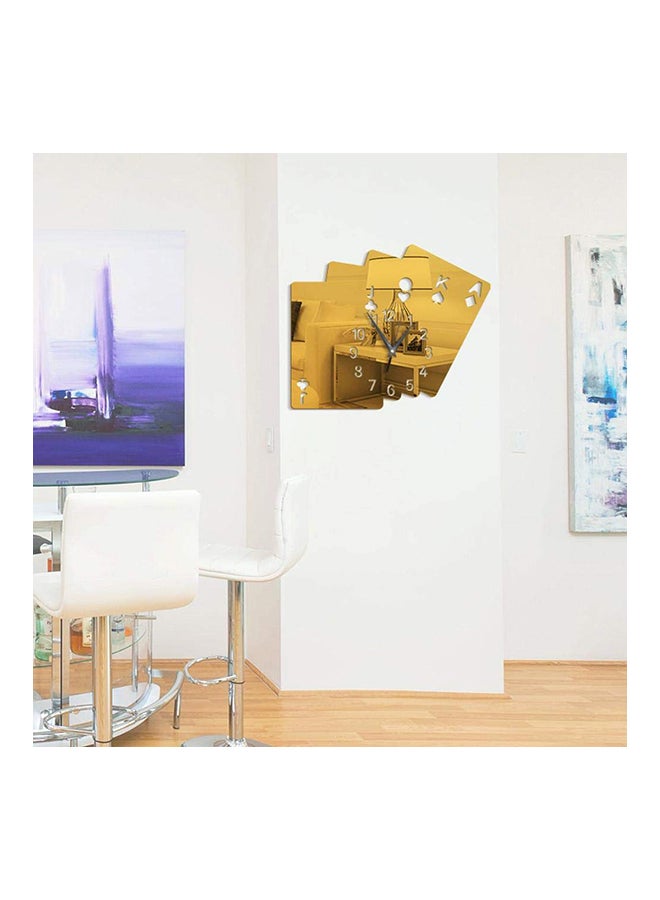 Sharpdo Card Pattern Analog Wall Clock Gold 30 x 30cm - Image 2