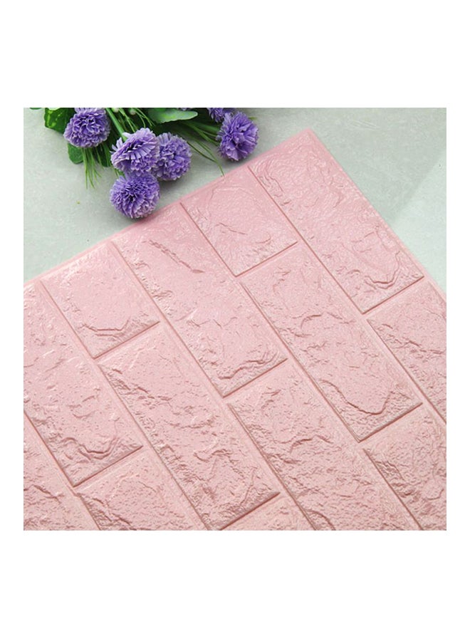 3D Brick Waterproof Wall Stickers Light Pink 70x38cm - Image 2