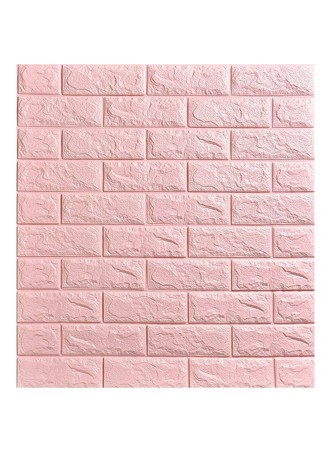 3D Brick Waterproof Wall Stickers Light Pink 70x38cm - Image 1