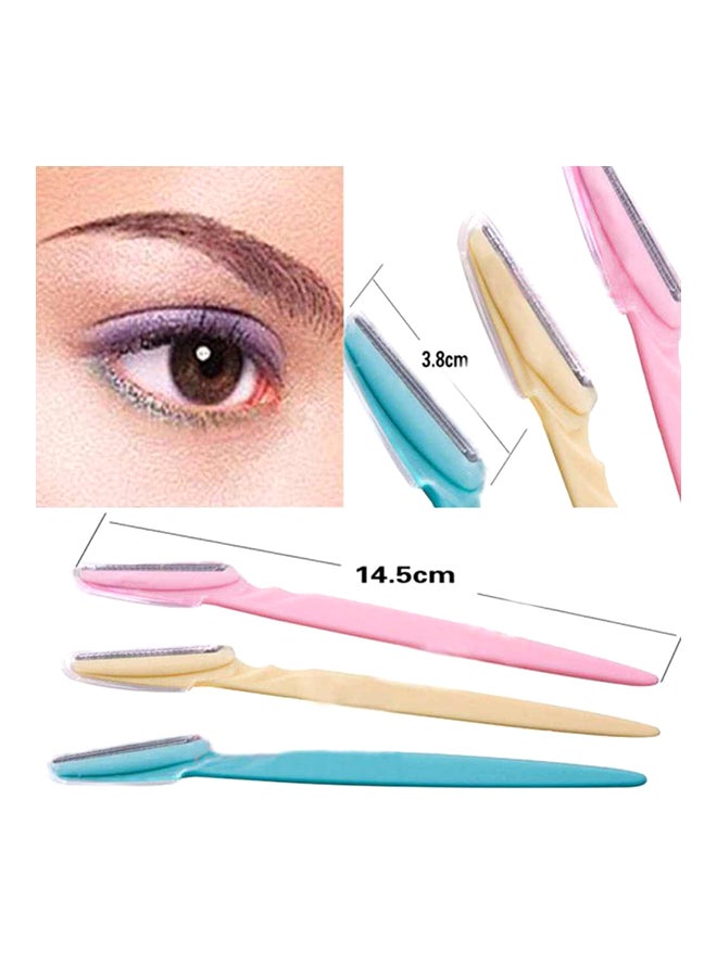 Generic 3-Piece Eyebrow And Facial Hair Trimmer Blue/Pink/Yellow - Image 2