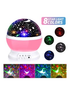 Generic Star And Moon Rotating Projector Night Lamp Black/White/Pink 13x13x14.5cm  - Image 2