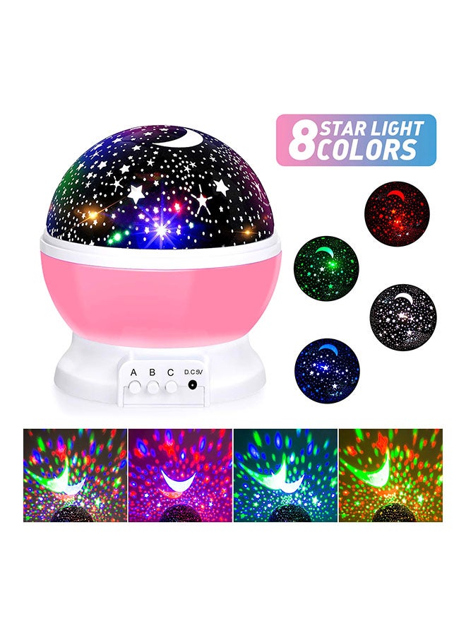 Generic Star And Moon Rotating Projector Night Lamp Black/White/Pink 13x13x14.5cm  - Image 2