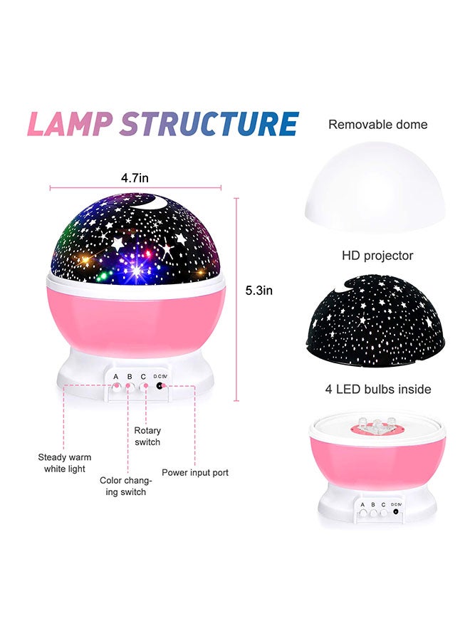 Generic Star And Moon Rotating Projector Night Lamp Black/White/Pink 13x13x14.5cm  - Image 3