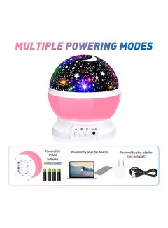 Generic Star And Moon Rotating Projector Night Lamp Black/White/Pink 13x13x14.5cm  - Image 4