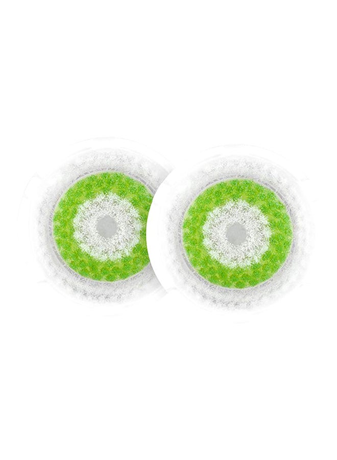 Clarisonic 2-Piece Replacement Brush Head White/Green  - Image 1