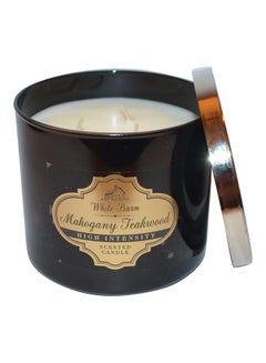 3-Wick Scented Candle - Mahogany Teak-wood High Intensity Black 411grams