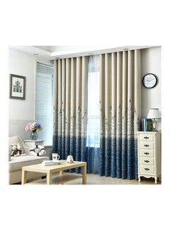 Castle Printed Blackout Curtain Blue/Beige 100 x 250centimeter - v1578025360/N20873261A_2