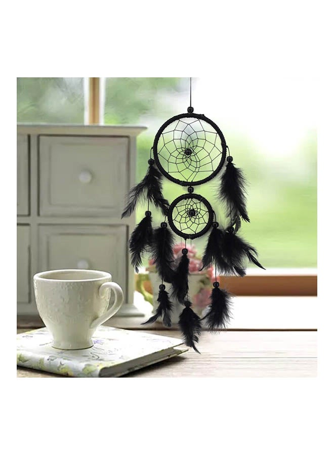 Handmade Lace Dream Catcher Feather Bead Hanging Decoration Black 11X5X11centimeter - v1578025397/N21503757A_2