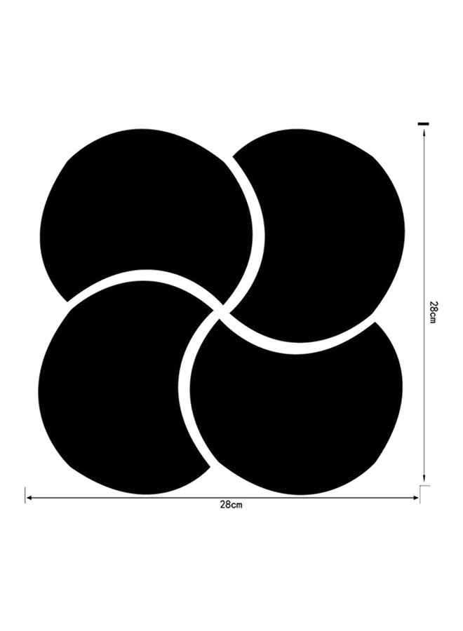 فان لايف ملصق جداري بتصميم مجسم ثلاثي الأبعاد لمرآة على شكل دوائر بازل قابلة للإزالة فضي - Image 3