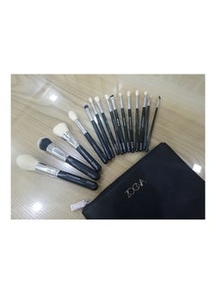 Zoeva 15-Piece Luxe Complete Set With Travel Pouch Black/Silver/White  - Image 3