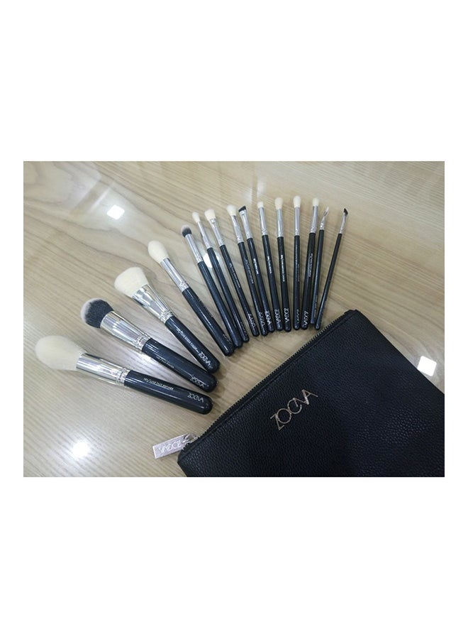 Zoeva 15-Piece Luxe Complete Set With Travel Pouch Black/Silver/White  - Image 3