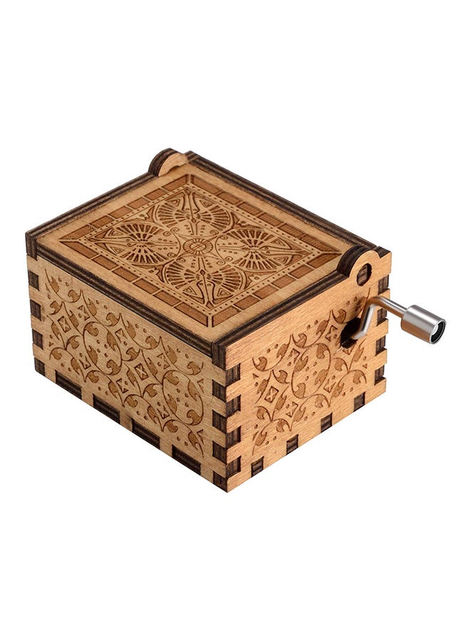 Sharpdo Beauty And The Beast Antique Carved Wooden Hand Crank Music Box Beige/Brown  - Image 3