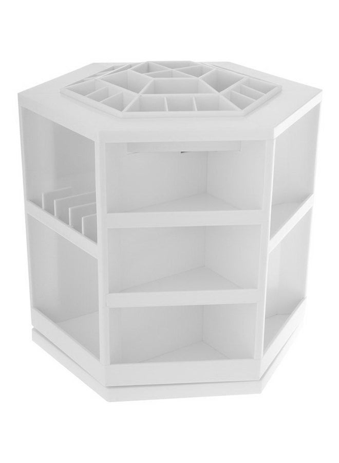 منظم مستحضرات تجميل دوار أبيض - Image 1