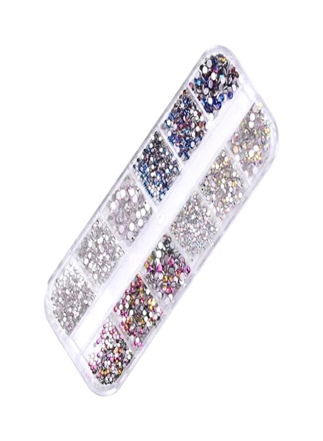 قطع متلألئة دائرية لتزيين الأظافر من حجر الراين مكونة من 2080 قطعة متعدد الألوان - Image 1