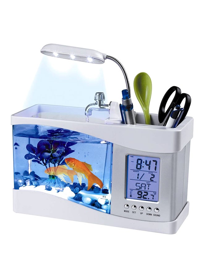 Mini USB LCD Desktop Fish Tank Aquarium Clock