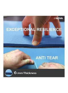 Generic 6mm Thick Yoga Mat Durable Non-Slip - Blue  - Image 5