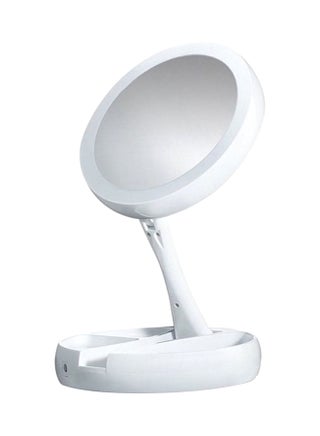 Double Sided LED Light Desk Mirror White