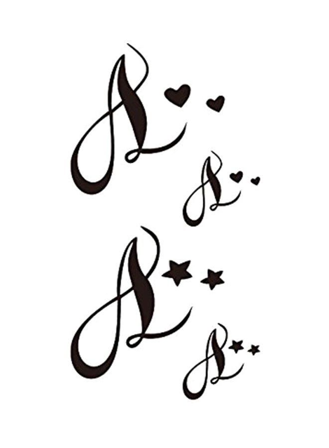 سانرليان ملصق تاتو مؤقتمضاد للماء مكون من 5 قطع أسود - Image 1