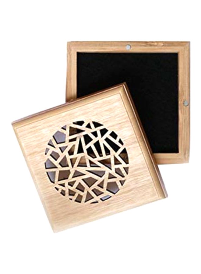 BAKHOOR AL BOSIDIN - Square Bamboo Bakhoor Burner For Oud Incense Sticks Brown - Image 1
