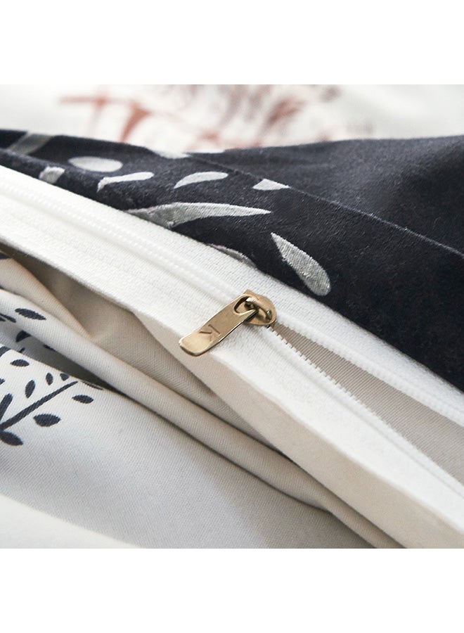 بيوينتي طقم مفرش سرير دريم مكون من 4 قطع polyester أسود / أبيض / أزرق Duvet Cover (150x200 Cm), Bed Sheet (160x220 Cm), Pillow Cover (48x75سم  - Image 3