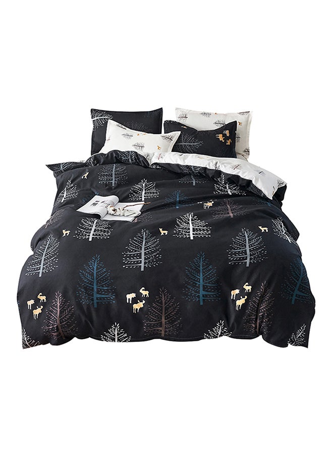 بيوينتي طقم مفرش سرير دريم مكون من 4 قطع polyester أسود / أبيض / أزرق Duvet Cover (150x200 Cm), Bed Sheet (160x220 Cm), Pillow Cover (48x75سم  - Image 1