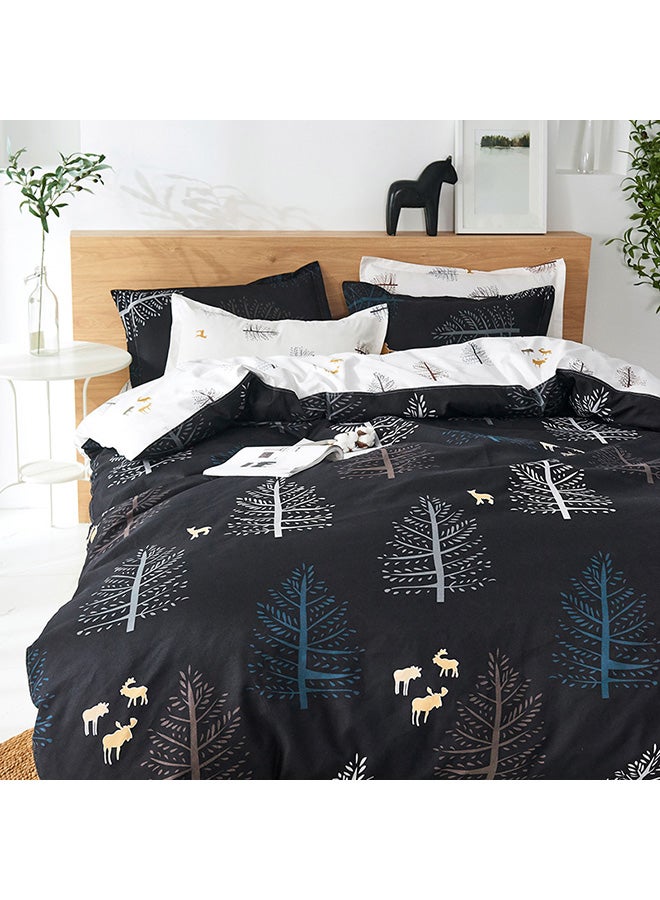 بيوينتي طقم مفرش سرير دريم مكون من 4 قطع polyester أسود / أبيض / أزرق Duvet Cover (150x200 Cm), Bed Sheet (160x220 Cm), Pillow Cover (48x75سم  - Image 2