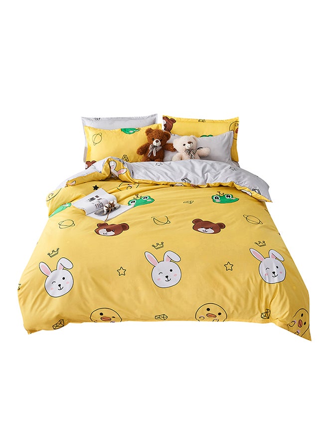 بيوينتي طقم مفرش سرير ماجيك بارادايس من 4 قطع polyester بني/أبيض/أصفر Duvet Cover 150x200 cm, Bed Sheet 160x220 cm, Pillow Cover 48x75سم - Image 1