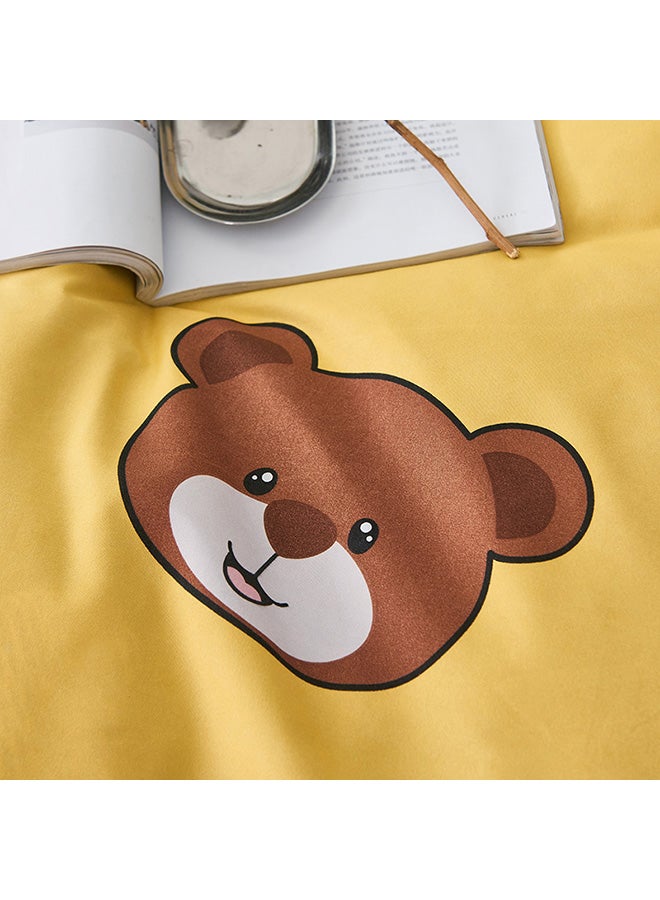 بيوينتي طقم مفرش سرير ماجيك بارادايس من 4 قطع polyester بني/أبيض/أصفر Duvet Cover 150x200 cm, Bed Sheet 160x220 cm, Pillow Cover 48x75سم - Image 4