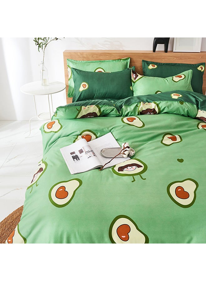 بيوينتي طقم مفرش سرير أفوكادو بيبي مكون من 4 قطع polyester أخضر/بيج/بني Duvet Cover 150x200 Cm, Bed Sheet 160x220 Cm, Pillow Cover 48x75سم  - Image 2