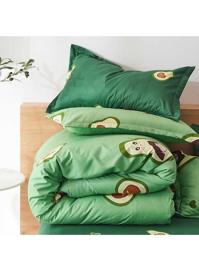 بيوينتي طقم مفرش سرير أفوكادو بيبي مكون من 4 قطع polyester أخضر/بيج/بني Duvet Cover 150x200 Cm, Bed Sheet 160x220 Cm, Pillow Cover 48x75سم  - Image 3