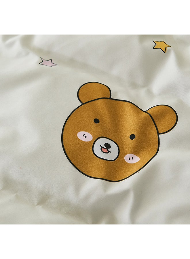 بيوينتي طقم مفرش سرير هابي فوريست مكون من 4 قطع بوليستر أبيض/أزرق/أصفر Duvet Cover 150x200 cm, Bed Sheet 160x220 cm, Pillow Cover 48x75سم - Image 4