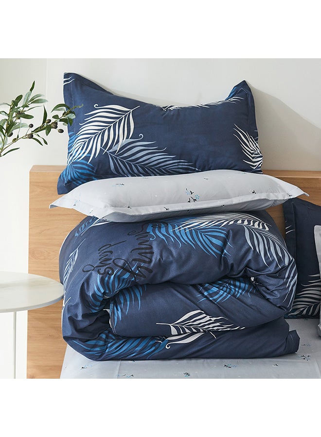 Beauenty 4-Piece Ranson Story Design Bedding Set polyester Blue/White/Grey Duvet Cover (150x200) Cm, Bed Sheet (160x220) Cm, Pillow Cover (48x75)cm  - Image 3