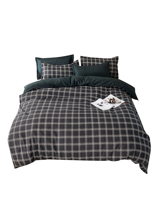بيوينتي طقم مفرش سرير ميونخ من 4 قطع بوليستر أسود/ أبيض/ أصفر Duvet Cover (150x200) Cm, Bed Sheet (160x220) Cm, Pillow Cover (48x75)سم  - Image 1
