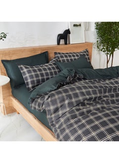 بيوينتي طقم مفرش سرير ميونخ من 4 قطع بوليستر أسود/ أبيض/ أخضر Duvet Cover 150x200 Cm, Bed Sheet 160x220 Cm, Pillow Cover 48x75سم  - Image 2