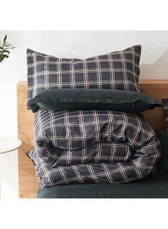 بيوينتي طقم مفرش سرير ميونخ من 4 قطع بوليستر أسود/ أبيض/ أخضر Duvet Cover 150x200 Cm, Bed Sheet 160x220 Cm, Pillow Cover 48x75سم  - Image 3