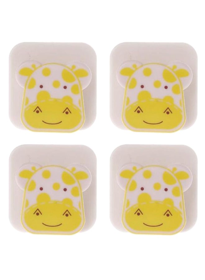 4-Piece Animal Pattern Comforter Clip Set White/Yellow/Brown - v1578033929/N33224490A_1