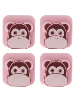 4-Piece Animal Print Pattern Comforter Clip Set Pink/Brown