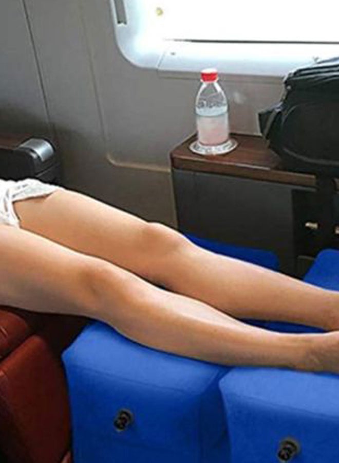 Inflatable Foot Rest Travel Pillow Blue 46 x 39cm  - Image 2