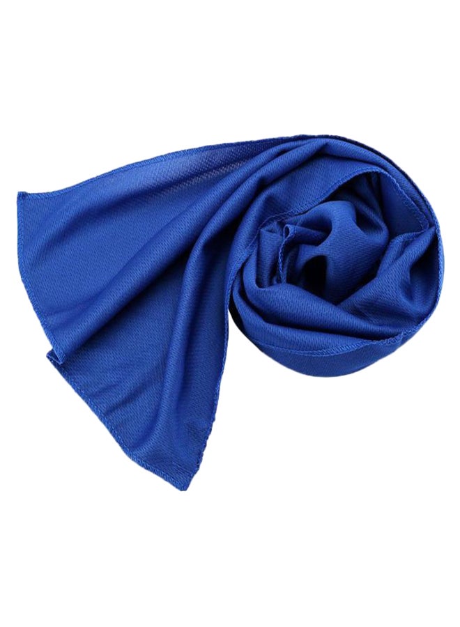 Solid Pattern Instant Cooling Face Towel Blue 