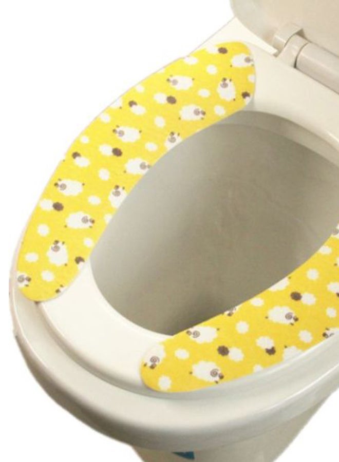 Pair Of Washable Soft Toilet Seat Cushion Pad Yellow/Brown/White 37 x 9.5cm - Image 2
