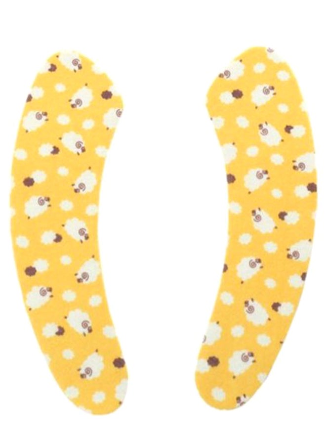 Pair Of Washable Soft Toilet Seat Cushion Pad Yellow/Brown/White 37 x 9.5cm - Image 1